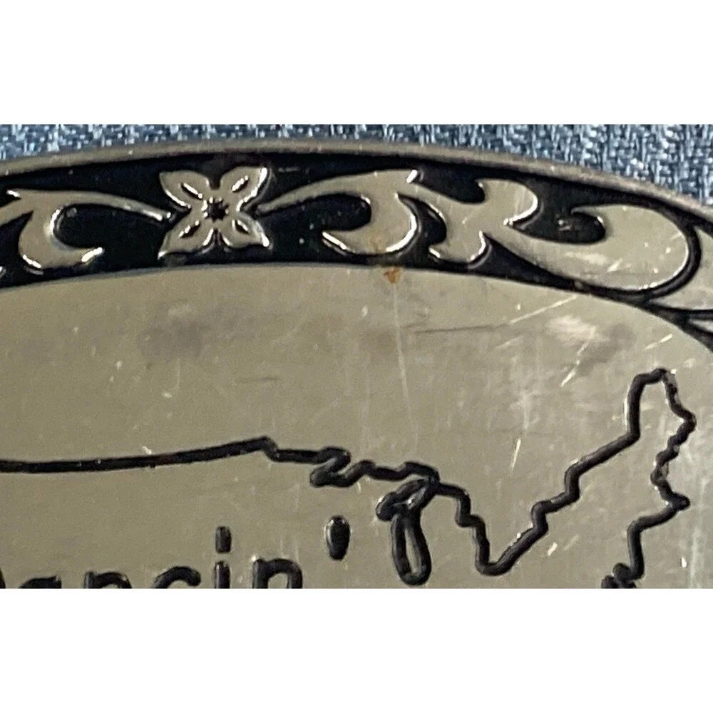 Dancin’ Country Vintage Belt Buckle • Silver Western, Texas Rodeo, Line Dancing
